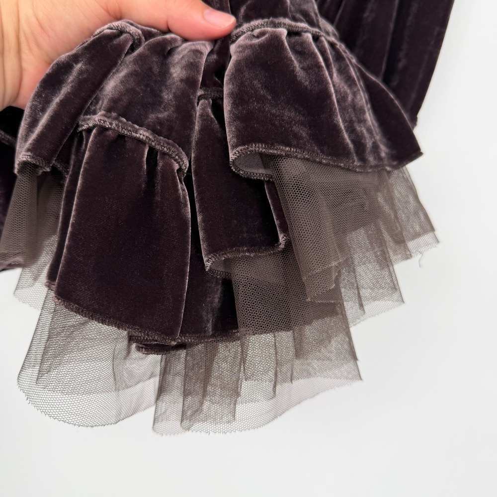 GARNET HILL VINTAGE VELVET TIERED MIDI SKIRT SZ 14 Y2K WHIMSIGOTH ROMANTIC FAIRY - Picture 4 of 11